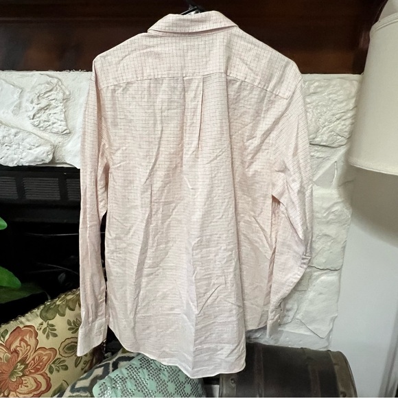 Croft & Barrow Men's Light Orange and White Checkered Shirt Size 16 1/2 - Picture 6 of 10